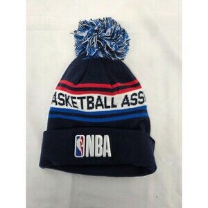 NBA Cuff Knit Winter Hat Cap Beanie Toboggan Red White Blue w/ Logo
